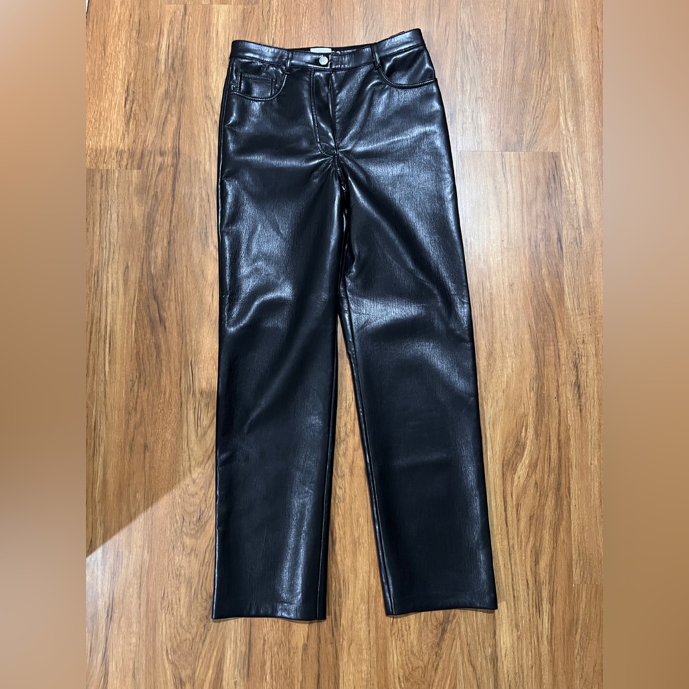 Aritzia, black leather pants